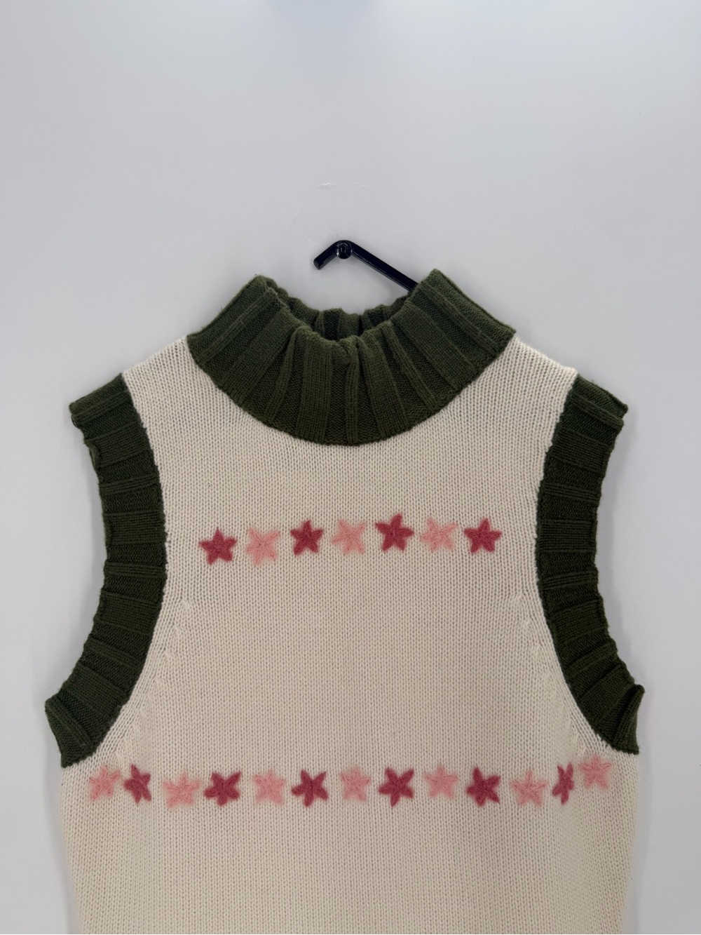 Guizio Knitted Floral Embroidered Wool Blend Sleeveless Mock-neck Sweater Dress